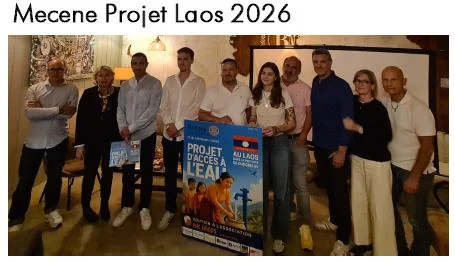 Les mécènes du projet Laos 2026 réunis autour de NK SEEDS et du Rotary, avec Laurent Baldaccioni.